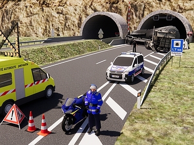 汽车 蒙塔涅事故车警车
