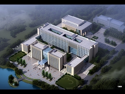 现代学校建筑 行政楼 综合楼 报告厅