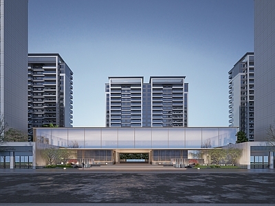 现代小区建筑 现代社区门头