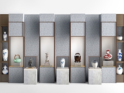 展架 现代瓷器展架 瓷器展柜 青花瓷 展台