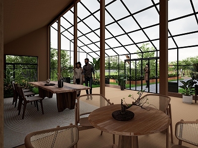 现代其他景观小建筑 现代阳光房 玻璃房 售卖亭 屋顶构筑 咖啡厅亭