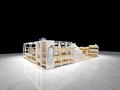 现代轻奢母婴店 商城 展示区 中岛 睡窝 柜台