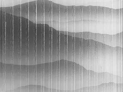 现代其他长虹玻璃 竖纹黑白山水画玻