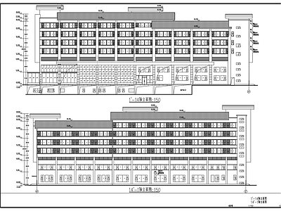 新中式医院建筑 病房楼建筑图 施工图