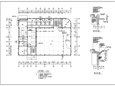 现代其他公共建筑 二层食堂建筑设计 施工图