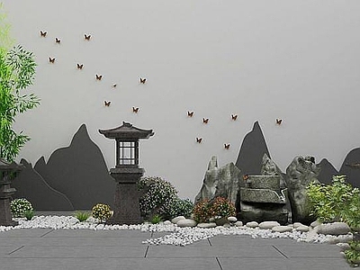 现代假山石灯