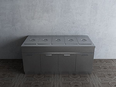 现代餐厅厨房不锈钢厨具热菜柜