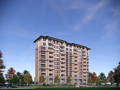 现代多层住宅 小区公寓楼 住宅楼