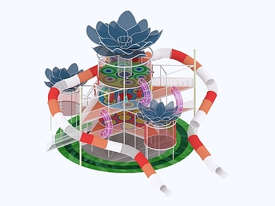 儿童器材 莲花城堡 儿童游乐设施