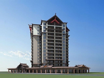 现代傣族风格高层建筑