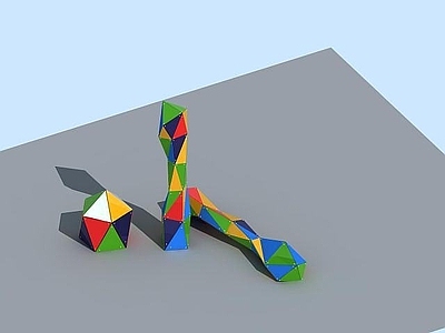 现代五彩雕塑