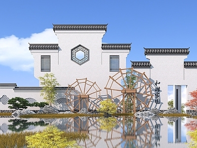现代其他景观小品 中式景墙 江南水乡
