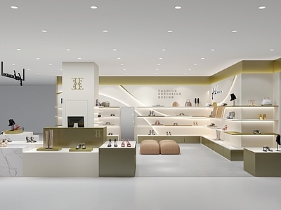 现代家居专卖店 鞋店 边厅 商场