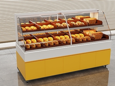 现代甜品面包店 面包店 面包货柜 面包柜台 现烤拉门柜台