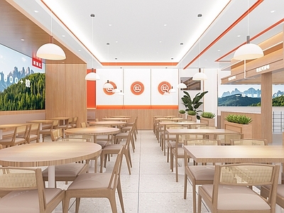 现代中餐厅 快餐店 早餐 餐饮空间 面馆