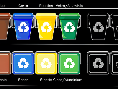 现代厨房设施 垃圾桶 施工图