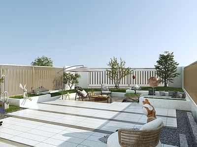 现代庭院 现代轻奢别墅庭院