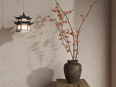 中古侘寂花艺 侘寂花艺 中古花艺 新中式花艺 现代花艺 花瓶
