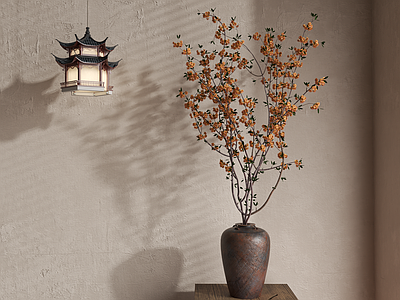 中古侘寂花艺 侘寂花艺 中古花艺 新中式花艺 现代花艺 花瓶