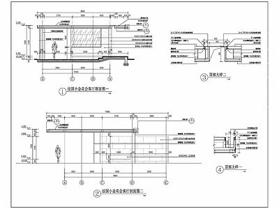 现代廊架 钢结构廊架 风雨连廊 连廊 景观亭 廊架 施工图