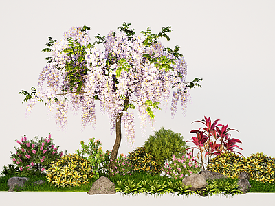 植物组合 现代景观造型树 灌木地被 花草花镜 植物组合