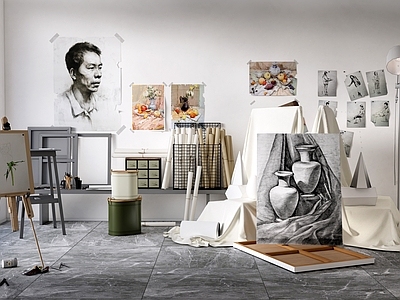 画具 现代画室 美术工作室 画材
