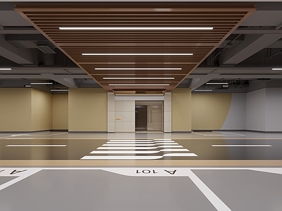 现代简约其他通用空间 车库 车库大厅 车库入口 车库电梯出口