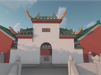 中古中式古建筑 古建筑 开元观