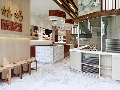 现代快餐店 220平快餐厅 小碗菜餐厅 中餐厅 施工图