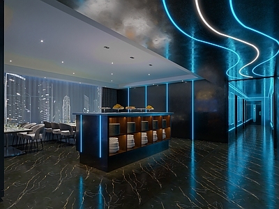 现代简约KTV 走廊过道 餐厅 用餐区 ktv
