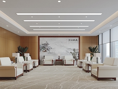 现代党政机关 接待室 会客厅 会议室 接待室沙发