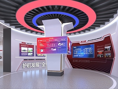 现代其他办公空间 现代党建展厅