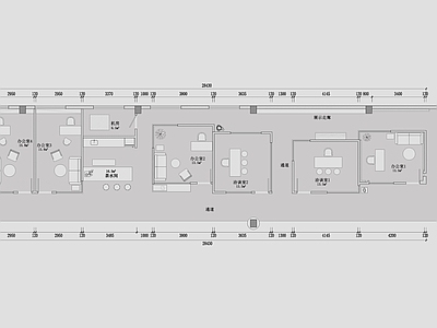 现代简约整体办公空间 创意办公空间 施工图