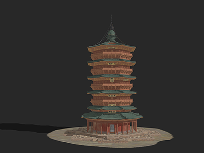 中式古建筑 释迦牟尼塔 应县木塔