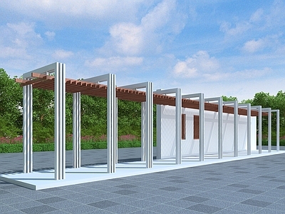 现代廊架 金属廊架 景观廊架