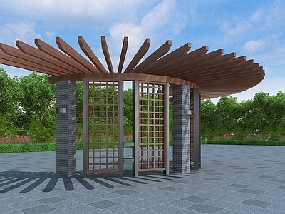 现代廊架 圆形廊架 花架 异形廊架 休闲亭廊 景观廊架