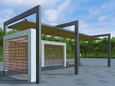现代新中式廊架 异形廊架 休闲亭廊 休闲廊架 花架