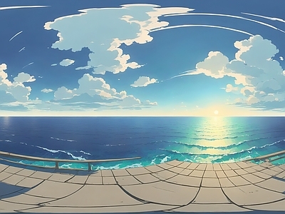 现代天空HDR 海洋动漫天空