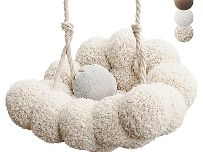 现代奶油秋千椅 秋千椅 吊椅