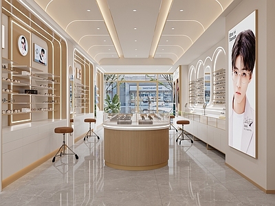 现代眼镜店 现代眼镜店 时尚眼镜店 眼镜柜 眼镜店前台背景墙 轻奢眼镜店