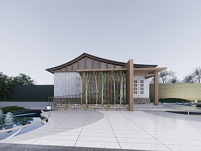 新中式中式小公建 坡屋顶公共厕所 中式公厕 新中式公共厕所 景区公厕