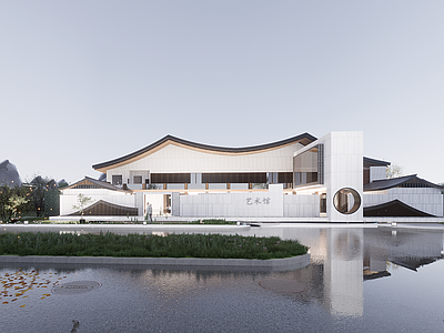 新中式中式展览馆建筑 新中式展览馆 新中式文化馆 新中式博物馆 新中式展厅 中式艺术馆