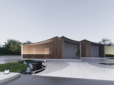 新中式中式展览馆建筑 新中式展览馆 新中式文化馆 新中式游客中心 新中式办公楼 新中式销售中心