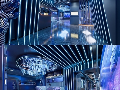 KTV 潮K 赛博朋克 KTV大厅 公区 施工图