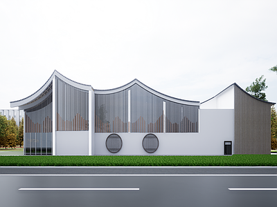 新中式中式展览馆建筑 新中式展览馆 新中式文化馆 新中式博物馆 新中式游客中心 新中式办公楼