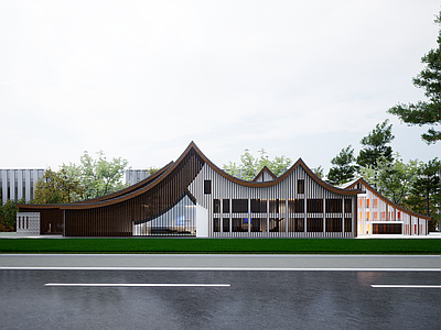 新中式中式展览馆建筑 新中式游客中心 新中式展览馆 新中式办公楼 新中式文化馆 中式示范区