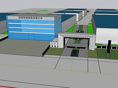 现代其他工业建筑 园区大门