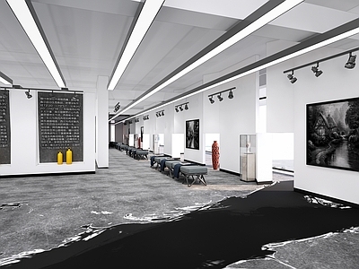 现代其他展厅 现代美术展厅 画廊 书画展厅