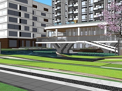 现代小区建筑 精细化小区