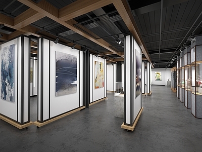 现代文化展厅 现代美术馆展厅 画廊 书画展厅